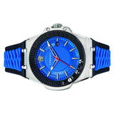 Versace Chain Reaction Quartz Blue Dial Blue & Black Leather Strap Watch for Men - VEDY00119 Authentic Buy Shop Now