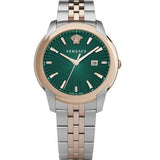 Versace V-Urban Green Dial Two Tone Steel Strap Watch for Men - VELQ00619 Authentic Buy Shop Now