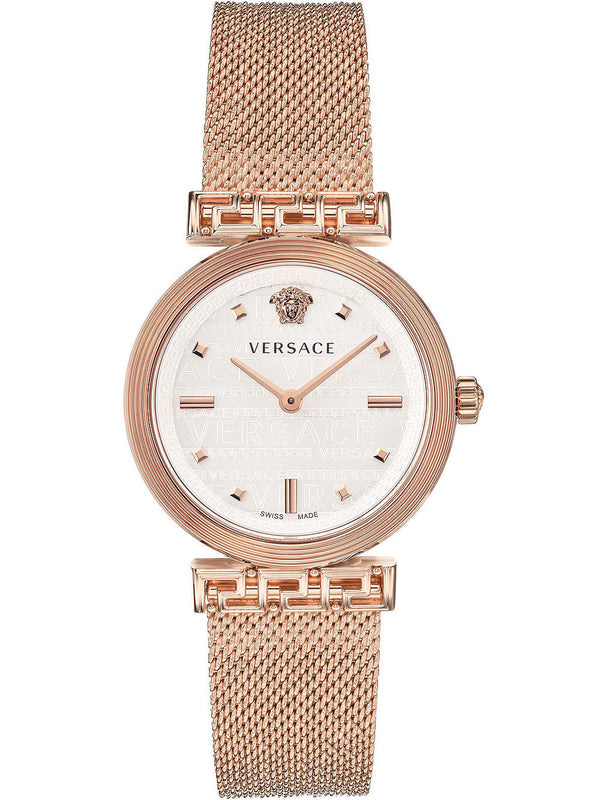Versace Meander White Dial Rose Gold Mesh Bracelet Watch for Women - VELW00620 Authentic Buy Shop Now
