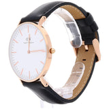 Daniel Wellington Classic Sheffield White Dial Black Leather Strap Watch for Women - DW00100036 Authentic Buy Shop Now