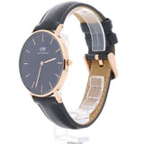 Daniel Wellington Classic Sheffield Black Dial Black Leather Strap Watch For Women - DW00100139 Authentic Buy Shop Now