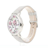 Guess Sparkle Butterfly White Dial Silver Leather Strap Watch For Women - GW0008L1 Authentic Buy Shop Now