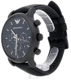 Emporio Armani Luigi Chronohraph Black Dial Black Leather Strap Watch For Men - AR1970 Authentic Buy Shop Now