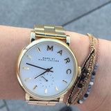 Marc Jacobs Baker White Dial Gold Steel Strap Watch for Women - MBM3243 Authentic Buy Shop Now
