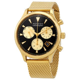 Movado Heritage Calendoplan Chronograph Black Dial Gold Mesh Strap Watch for Men - 3650098 Authentic Buy Shop Now