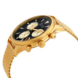Movado Heritage Calendoplan Chronograph Black Dial Gold Mesh Strap Watch for Men - 3650098 Authentic Buy Shop Now