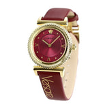 Versace V-Motif Red Dial Red Leather Strap Watch for Women - VERE00418 Authentic Buy Shop Now