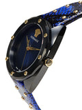 Versace Shadov Quartz Black Dial Blue Leather Strap Watch for Men - VEBM00418 Authentic Buy Shop Now