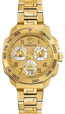 Versace Dylos Chronograph Gold Dial Gold Steel Strap Watch for Men - VQC040015 Authentic Buy Shop Now