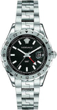 Versace Hellenyium GMT Black Dial Silver Steel Strap Watch for Men - V11020015 Authentic Buy Shop Now