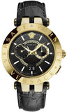 Versace V-Race Quartz Black Dial Black Leather Strap Watch For Men - VEBV00119 Authentic Buy Shop Now