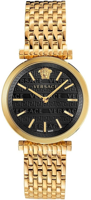 Versace V-Twist Black Dial Gold Mesh Bracelet Watch for Women - VELS00819 Authentic Buy Shop Now