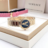 Versace V Virtus Quartz Black Dial Gold Steel Strap Watch For Women - VET300121 Authentic Buy Shop Now