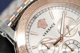 Versace Sport Tech Chronograph While Dial Two Tone Steel Strap Watch for Men - VELT00319 Authentic Buy Shop Now