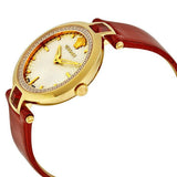 Versace Crystal Gleam White Dial Red Leather Strap Watch For Women - VAN040016 Authentic Buy Shop Now