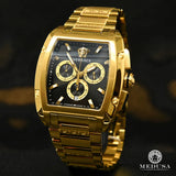 Versace Dominus Chronograph Black Dial Gold Steel Strap Watch For Men - VE6H00523 Authentic Buy Shop Now