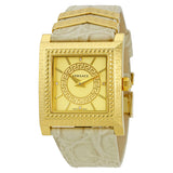 Versace DV-25 Gold Dial Off White Leather Strap Watch for Women - VQF030015 Authentic Buy Shop Now