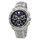 Versace Dylos Chronograph Blue Dial Silver Steel Strap Watch for Men - VQC090016 Authentic Buy Shop Now