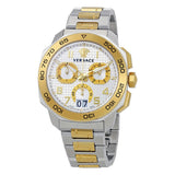 Versace Dylos Chronograph Silver Dial Two Tone Steel Strap Watch for Men - VQC030015 Authentic Buy Shop Now
