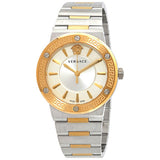 Versace Hellenyium Green Dial Two Tone Steel Strap Watch for Women - VEVH00620 Authentic Buy Shop Now