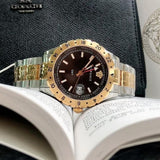 Versace Hellenyium GMT Black Dial Two Tone Steel Strap Watch for Men - V11040015 Authentic Buy Shop Now