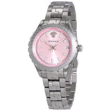 Versace Hellenyium Pink Dial Silver Steel Strap Watch for Women - V12010015 Authentic Buy Shop Now