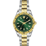 Versace Hellenyium Quartz Green Dial Two Tone Steel Strap Watch For Men - VE3A00720 Authentic Buy Shop Now