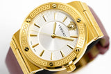 Versace Greca Silver Dial Red Leather Strap Watch for Women - VEVH00420 Authentic Buy Shop Now