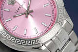 Versace Hellenyium Pink Dial Silver Steel Strap Watch for Women - V12010015 Authentic Buy Shop Now