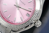 Versace Hellenyium Pink Dial Silver Steel Strap Watch for Women - V12010015 Authentic Buy Shop Now