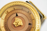 Versace V Metal Icon Gold Dial Brown Strap Watch for Women - VLC130016 Authentic Buy Shop Now