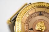 Versace V Metal Icon Gold Dial Brown Strap Watch for Women - VLC130016 Authentic Buy Shop Now