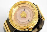 Versace V Metal Icon Gold Dial Brown Strap Watch for Women - VLC130016 Authentic Buy Shop Now