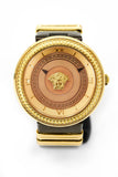 Versace V Metal Icon Gold Dial Brown Strap Watch for Women - VLC130016 Authentic Buy Shop Now