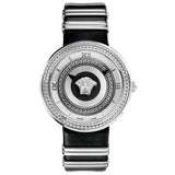 Versace V Metal Icon Silver Dial Black & Silver Strap Watch for Women - VLC010014 Authentic Buy Shop Now