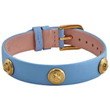 Versace Medusa Lock Icon Quartz Gold Dial Pink & Blue Leather Strap Watch For Women - VEDW00219 Authentic Buy Shop Now