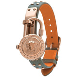 Versace Medusa Lock Icon Quartz Beige Dial Green Leather Strap Watch for Women - VEDW00519 Authentic Buy Shop Now