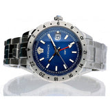 Versace Hellenyium GMT Blue Dial Silver Steel Strap Watch for Men - V11010015 Authentic Buy Shop Now
