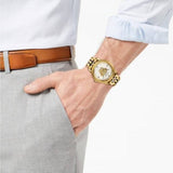 Versace Palazzo Empire White Dial Two Tone Steel Strap Watch for Men - VERD00418 Authentic Buy Shop Now