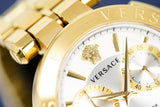 Versace V Racer Chronograph White Dial Gold Steel Strap Watch for Men - VBR060017 Authentic Buy Shop Now