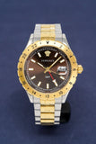 Versace Hellenyium Quartz Brown Dial Two Tone Steel Strap Watch For Men - V11040015 Authentic Buy Shop Now
