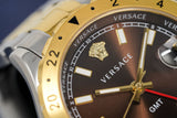 Versace Hellenyium Quartz Brown Dial Two Tone Steel Strap Watch For Men - V11040015 Authentic Buy Shop Now