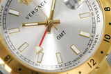 Versace Hellenyium GMT Silver Dial Two Tone Steel Strap Watch for Men - V11030015 Authentic Buy Shop Now