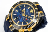 Versace V Extreme Chronograph Blue & Gold Tone Dial Blue Rubber Strap Watch for Men - VCN010017 Authentic Buy Shop Now