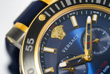 Versace V Extreme Chronograph Blue & Gold Tone Dial Blue Rubber Strap Watch for Men - VCN010017 Authentic Buy Shop Now