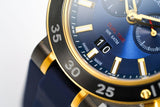 Versace V Extreme Chronograph Blue & Gold Tone Dial Blue Rubber Strap Watch for Men - VCN010017 Authentic Buy Shop Now