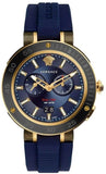 Versace V Extreme Chronograph Blue & Gold Tone Dial Blue Rubber Strap Watch for Men - VCN010017 Authentic Buy Shop Now