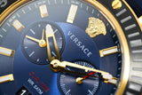 Versace V Extreme Chronograph Blue & Gold Tone Dial Blue Rubber Strap Watch for Men - VCN010017 Authentic Buy Shop Now
