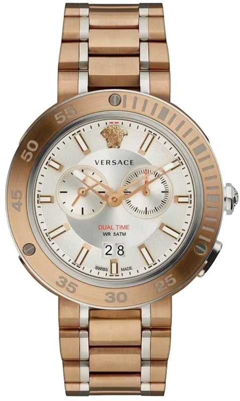 Versace V Extreme Chronograph White Dial Rose Gold Stainless Steel Watch for Women - VCN050017 Authentic Buy Shop Now