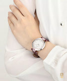 Versace Olympo Crystal Gleam White Dial Purple Leather Strap Watch for Women - VAN010016 Authentic Buy Shop Now
